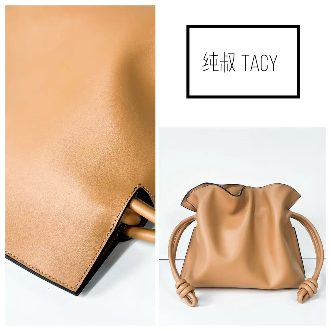 5店-头层牛皮福袋包小众高级感通勤大容量抽绳单肩斜挎女包