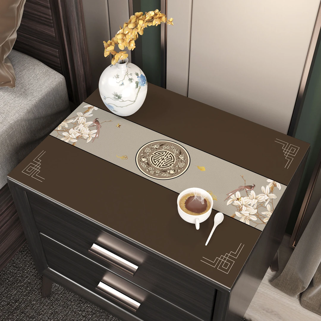 硅藻泥新中式家用床头柜垫桌布免洗吸水吸油轻奢高级感桌垫防尘布