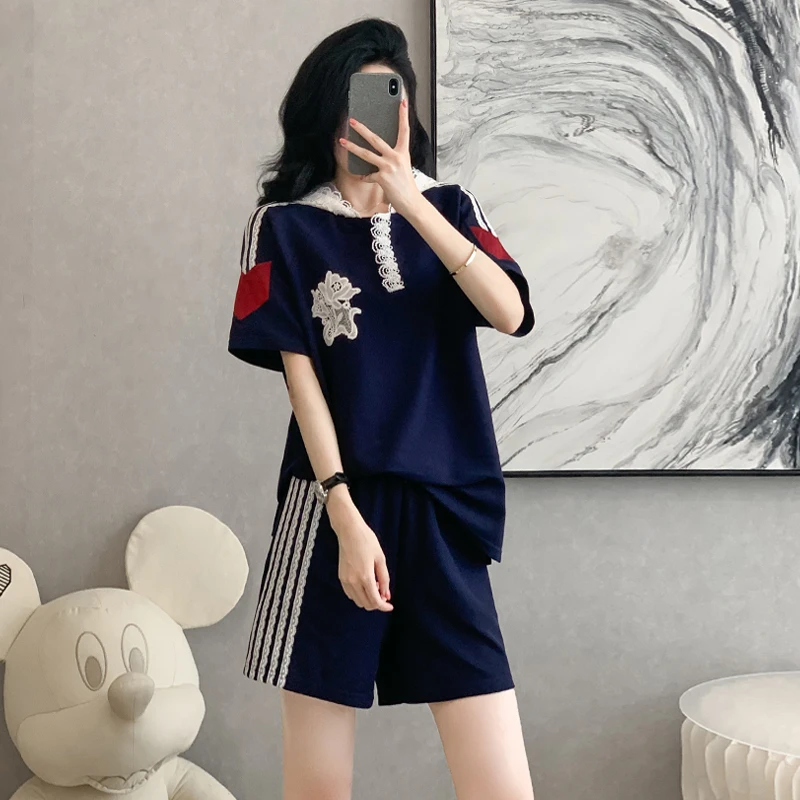 2025夏季新款休闲通勤简约套装女洋气减龄高级感网红款运动服套装