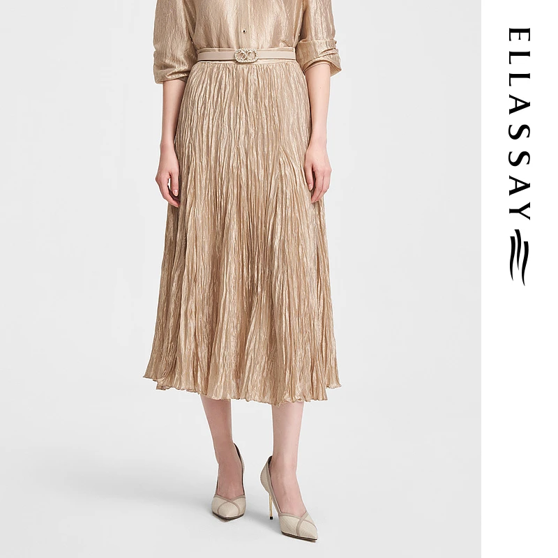 ELLASSAY歌力思夏季新款流光风智性法式千金裙半身裙EWF351Q01800