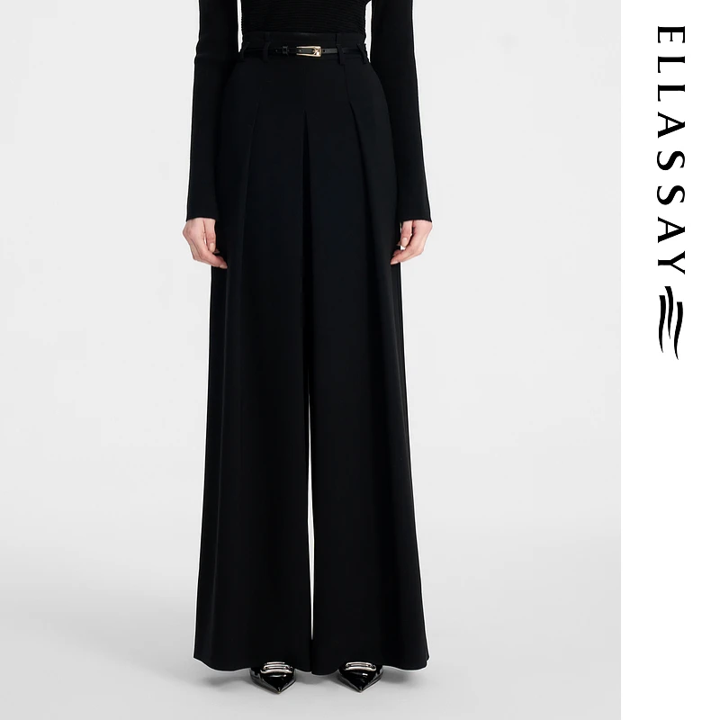 ELLASSAY歌力思秋季新款醋酸职场通勤休闲裤女EWF353K02500