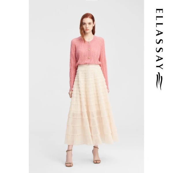 ELLASSAY/歌力思秋冬新款温柔气质蛋糕裙半身裙EWE343Q01700