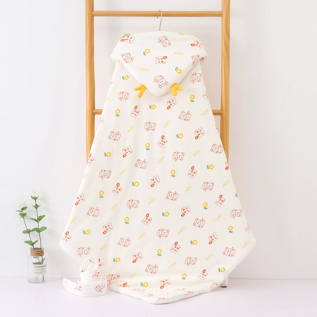 四季款产房抱被婴儿初生夹棉抱被纯棉盖被宝宝外出抱毯婴儿包被