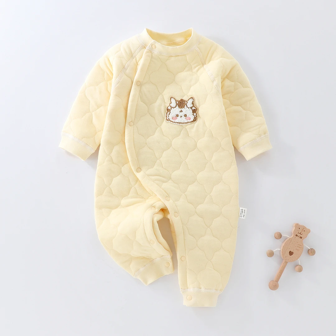 保暖连体衣秋冬季空气棉新生儿婴儿衣服男女宝宝哈衣新生爬爬服