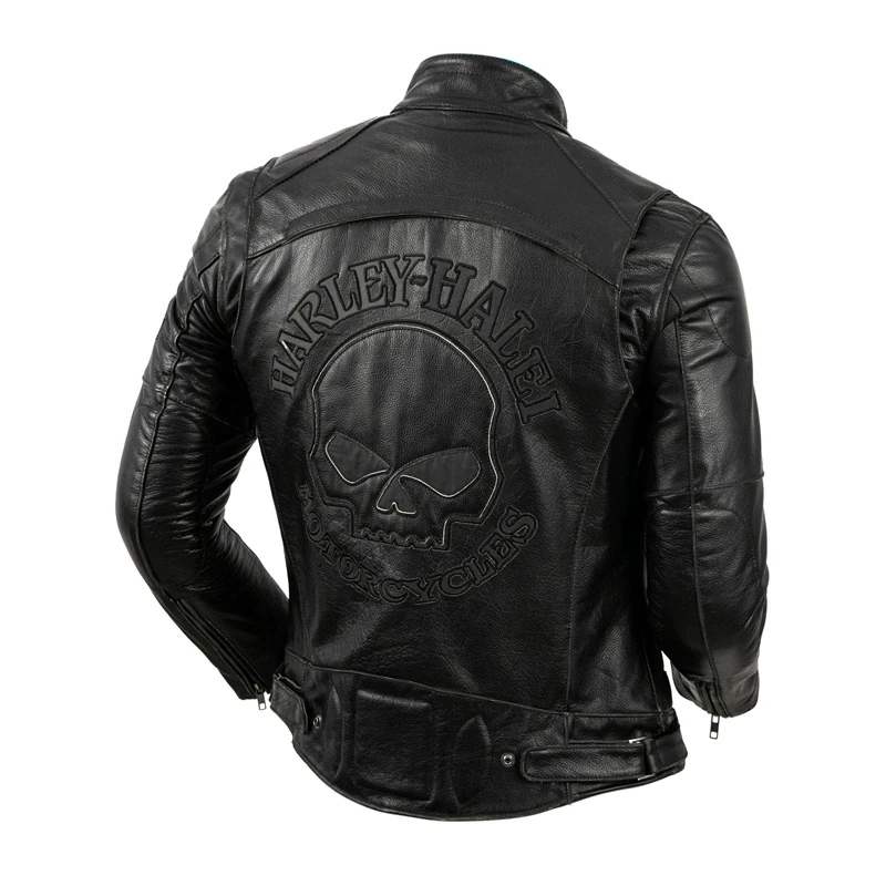 哈雷机车服099牛皮真皮皮衣男 可脱卸内胆秋季外套哈雷 099