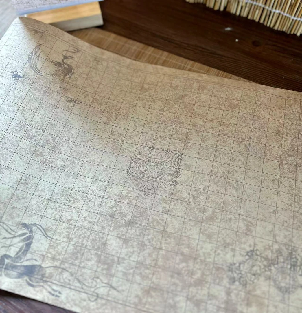 【三周年】静德斋新款【秦汉图腾元素蜡染长卷】小楷行草书书法宣纸