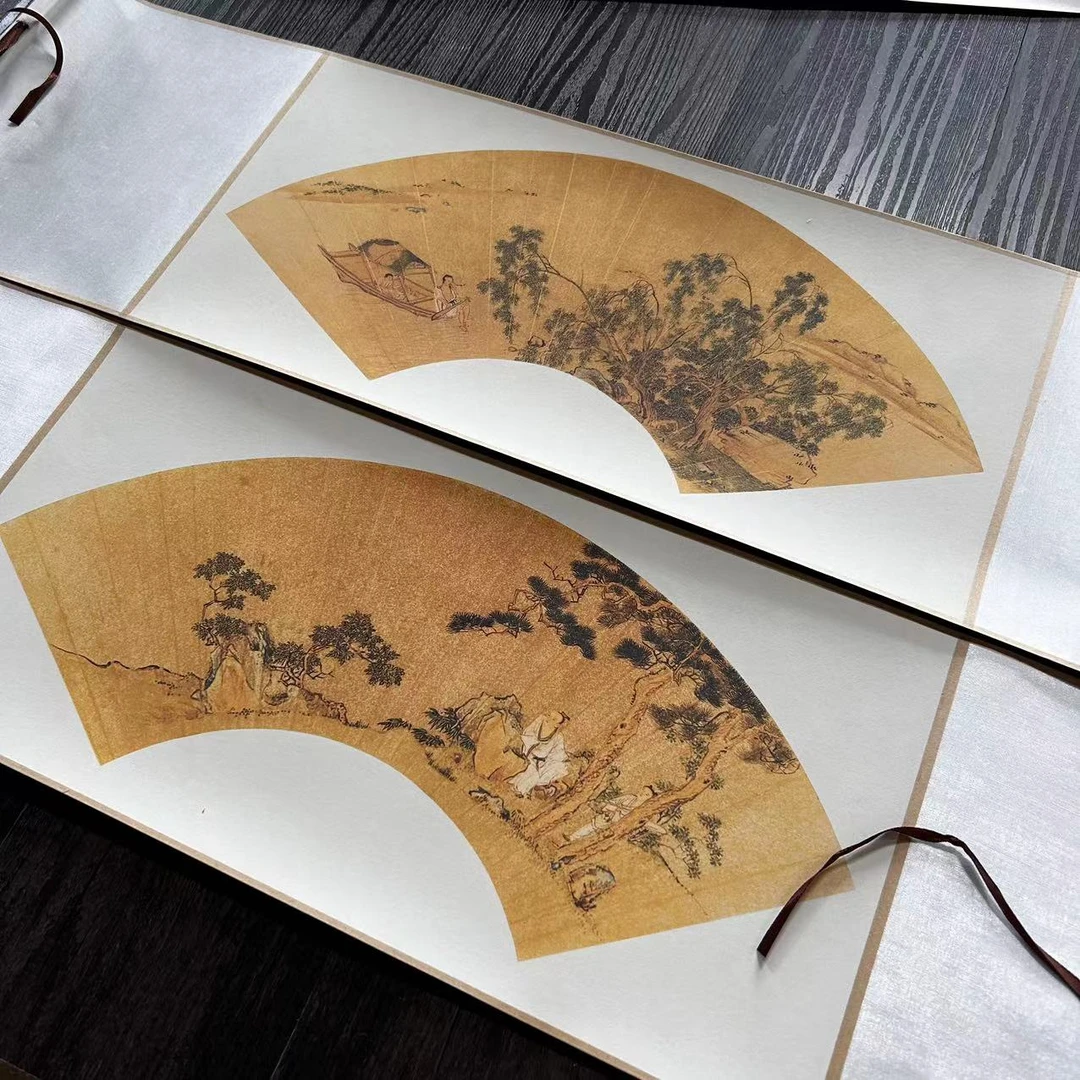 静德斋·【新款仇英扇面横轴作品宣纸】小楷行草书宣纸挂轴