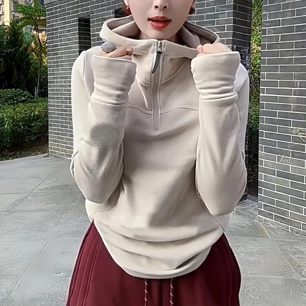 女士连帽卫衣秋冬2025新款爆款时尚洋气减龄加厚宽松百搭休闲上衣