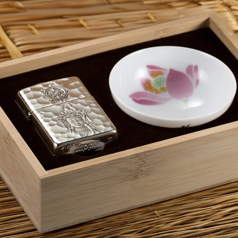 zippo打火机原装正品蚊子大师观心925银佛光普照带盏DY9918FD