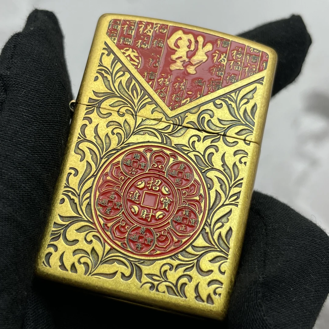 zippo打火机官方正版百福图原装之宝煤油防风打火机祝福送男士