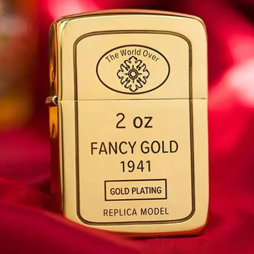 zippo打火机18K镀金1941小金砖正版之宝防风打火机男士送礼收藏款