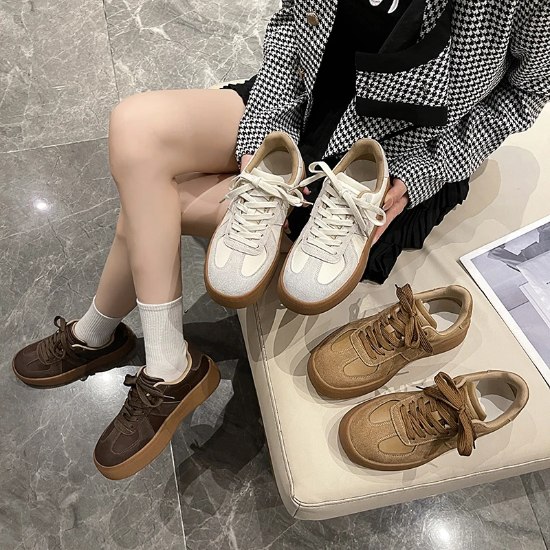 2024秋季新款复古潮流德训板鞋圆头厚底舒适女休闲鞋ML87607