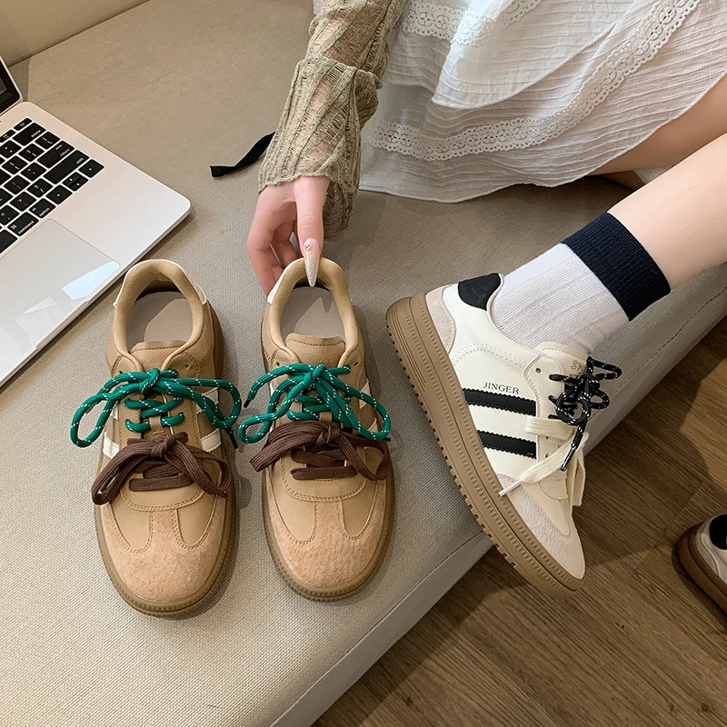 2024秋季新款潮流百搭德训板鞋系带女休闲鞋XL-GC88652