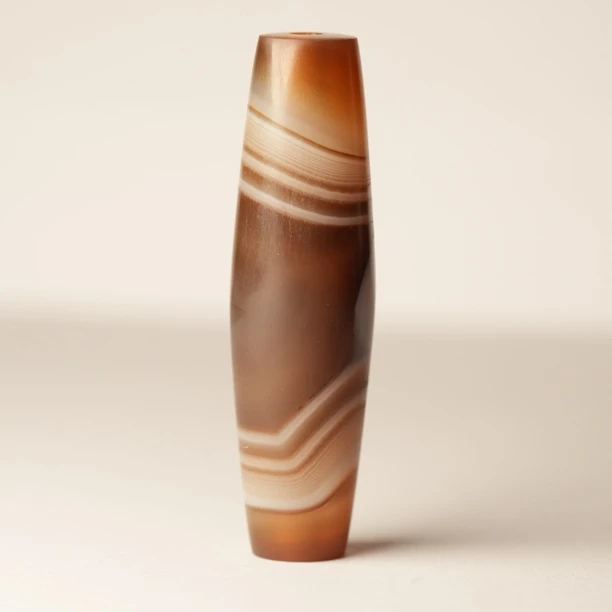 清晚期西亚缠丝玛瑙管珠【珠博入盒】46号