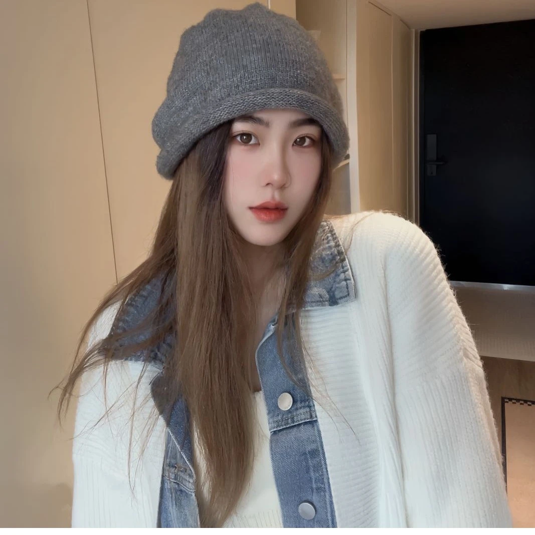 秋冬上新/简约堆堆帽纯色保暖休闲毛线包头针织帽子