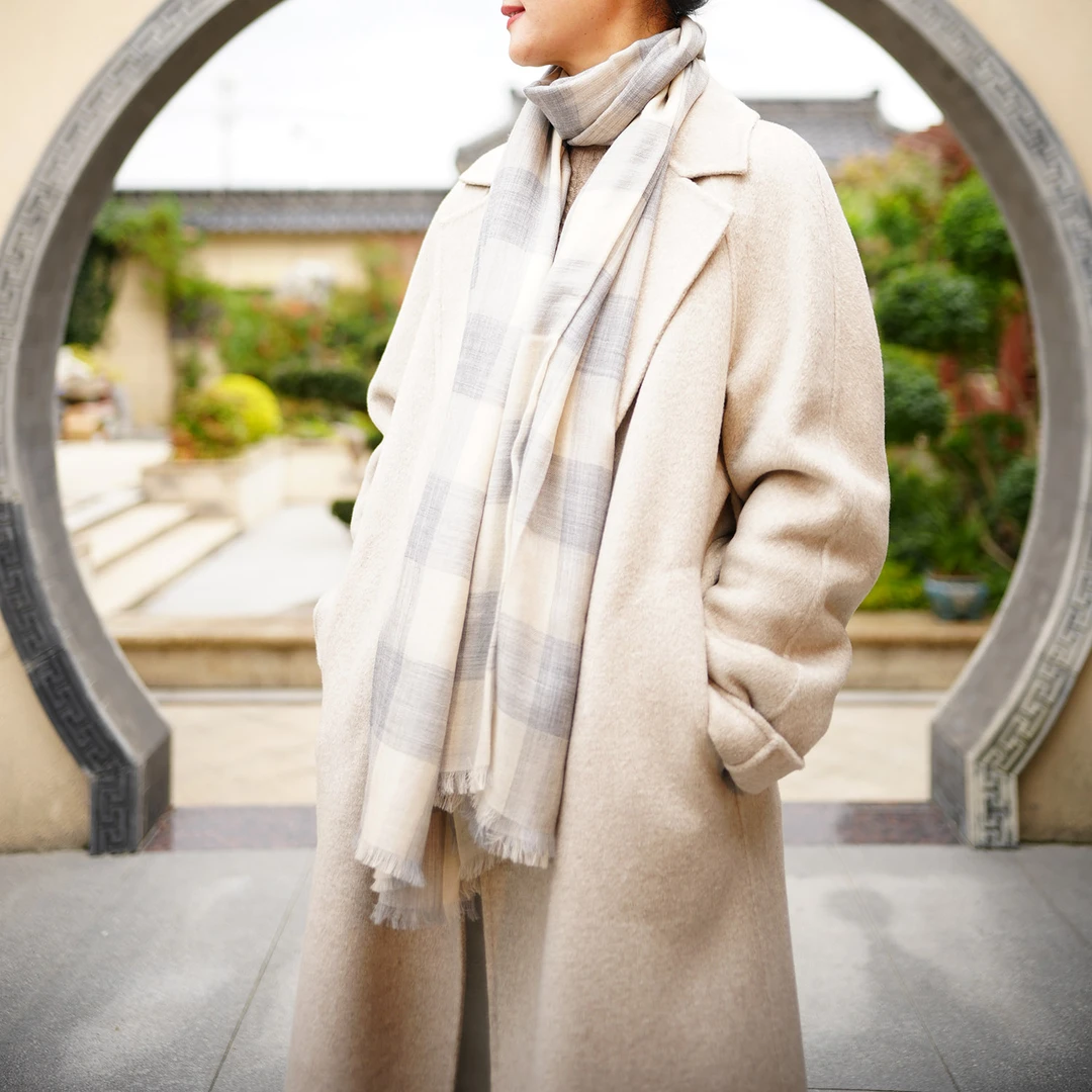 YANER/燕尔YANER/燕尔茹藘3 200支羊毛女士秋冬季羊毛百搭围巾