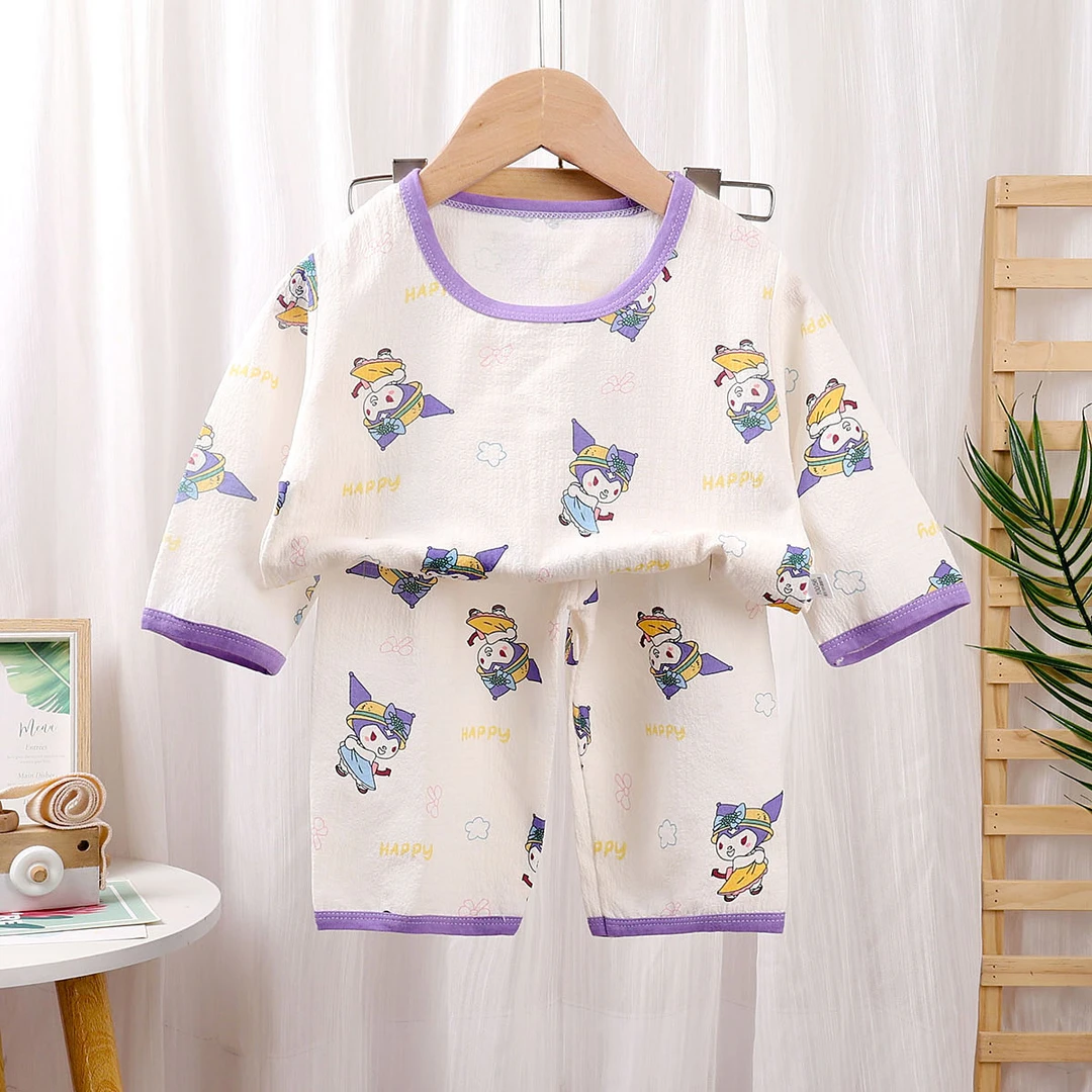 儿童薄款套装男童女童卡通洋气百搭家居服婴儿夏季睡衣