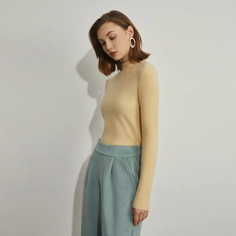 女士德绒玻尿酸热能美肤衣2024秋冬新品半高领保暖打底衫长袖T恤