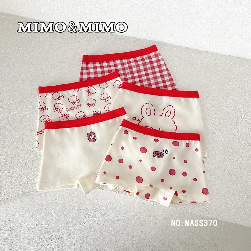 MIMO女儿童内裤 A类可爱卡通纯全棉宝宝平角短裤厂家直销5条