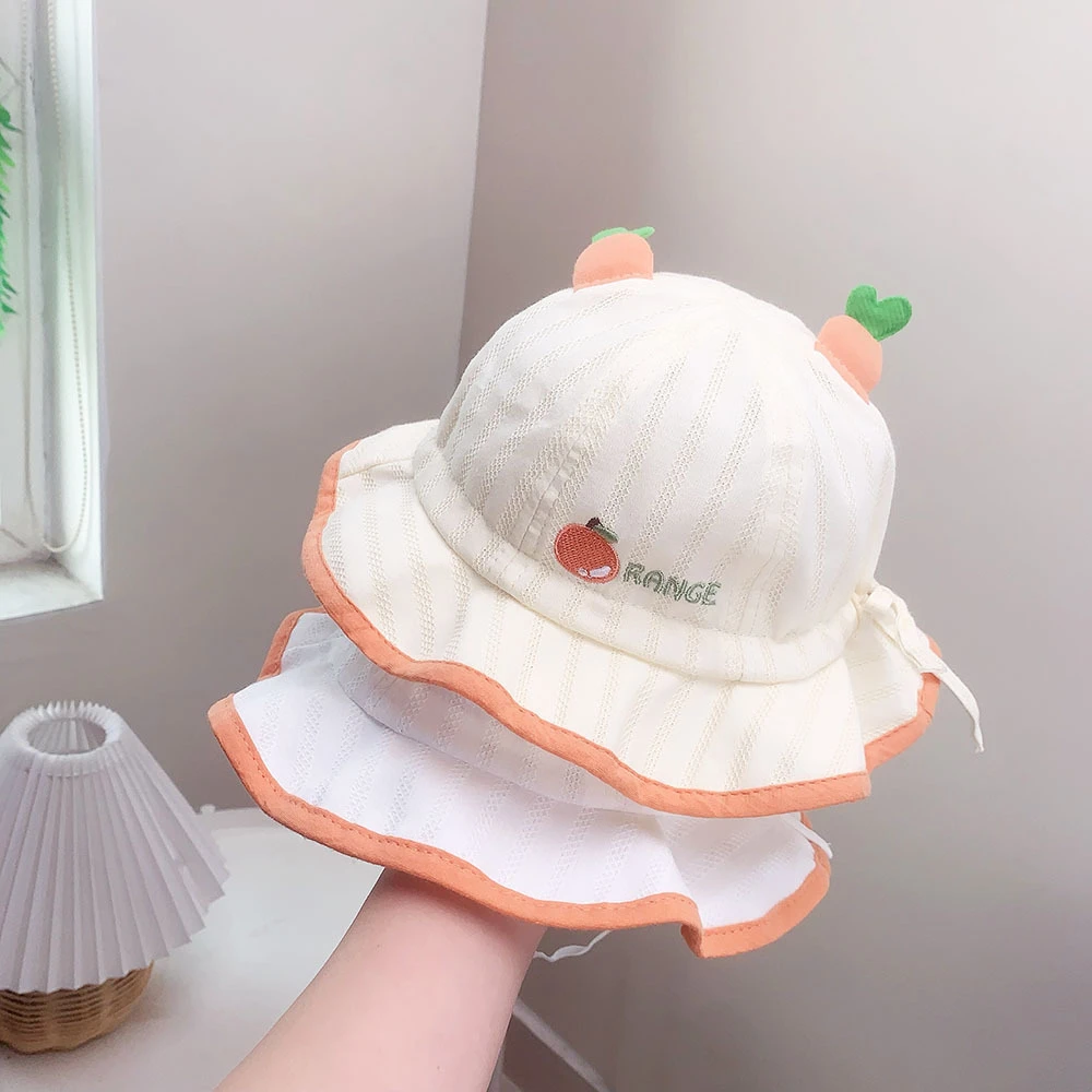 婴幼儿渔夫帽可调节帽大檐薄款外出春夏遮阳帽男女童盆帽太阳帽子