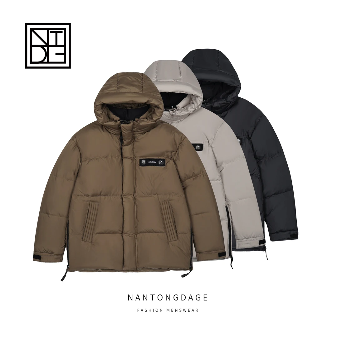 冬季加厚鹅绒防寒保暖设计感连帽羽绒服Y13-5521