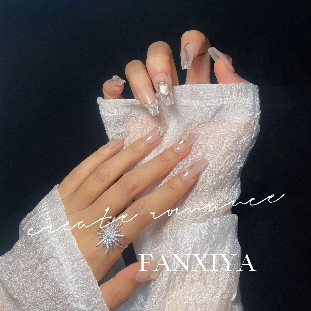 凡希娅手工穿戴甲-【巴黎之恋】-气质高级温柔