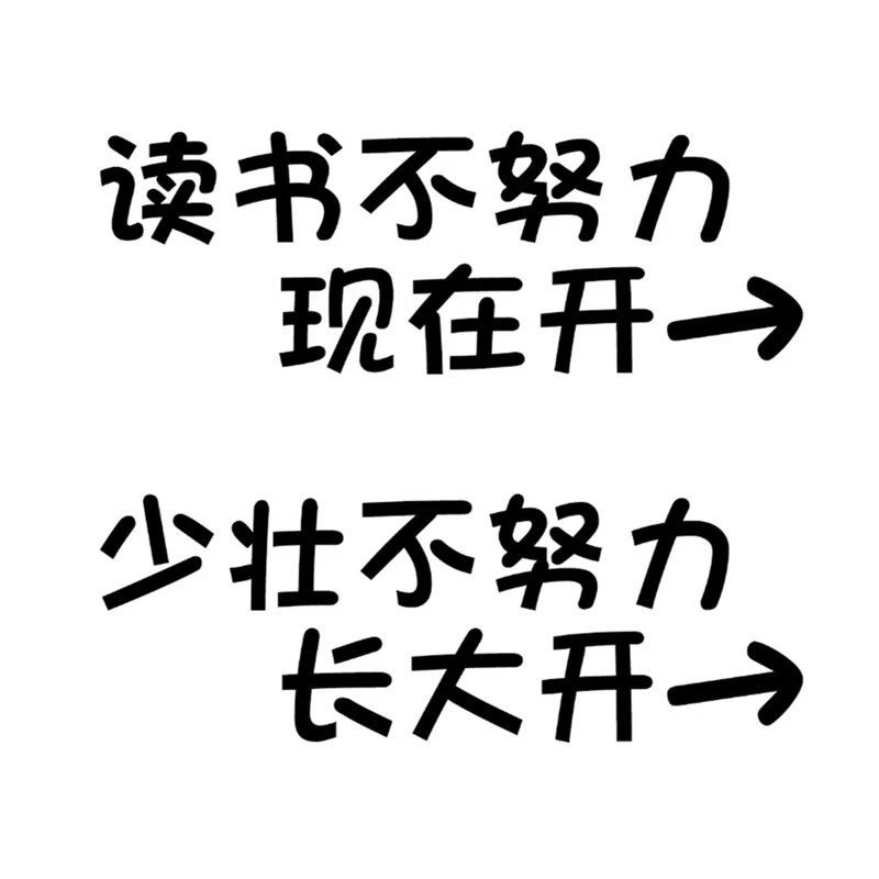 少壮不努力 长大开 读书不努力 现在开 汽车反光 搞笑趣味汽车贴