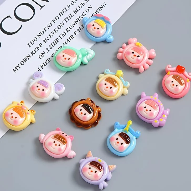 卡通十二星座多妹diy奶油胶手机壳材料包手工制作发饰品树脂配件