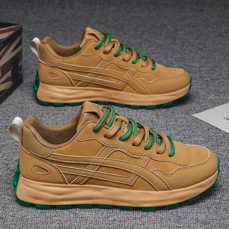 2024秋季男士休闲运动鞋透气厚底华夫鞋阿甘潮鞋防水百搭防滑上班