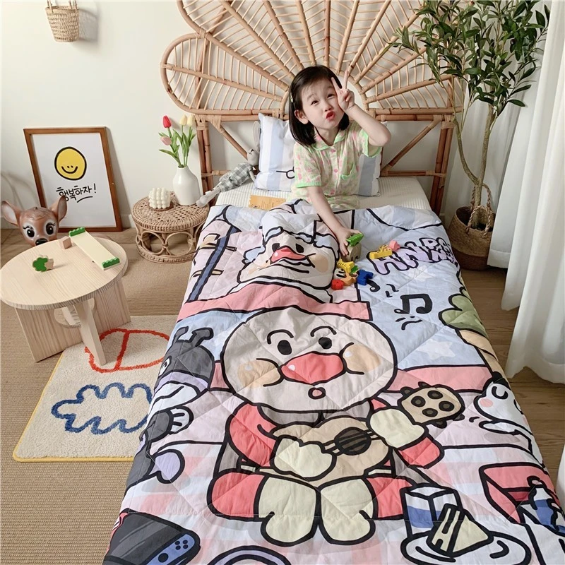 儿童空调被夏季纯棉幼儿园夏凉被宝宝盖被卡通可水洗被子