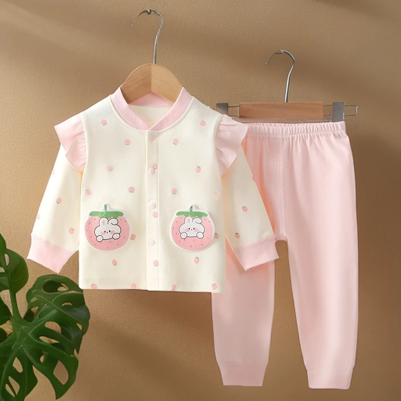 秋季新款婴儿内衣套装宝宝卡通秋衣秋裤女童打底衣A类四季款0-2岁