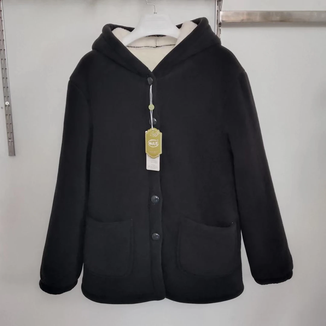 （娟直播）单件连帽加絾加厚海豚絾保暖时尚休闲家居服外套