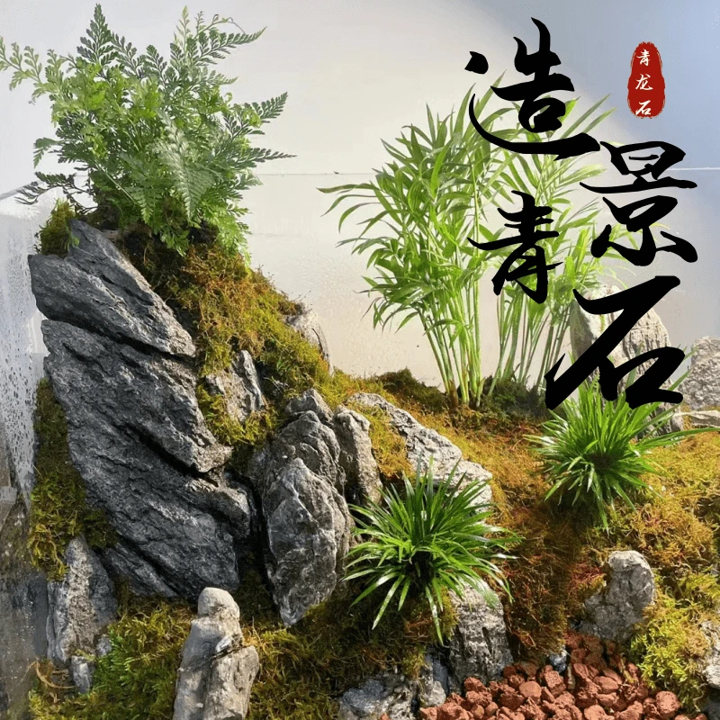 英石盆景石青龙石鱼缸造景假山石【一物一拍】