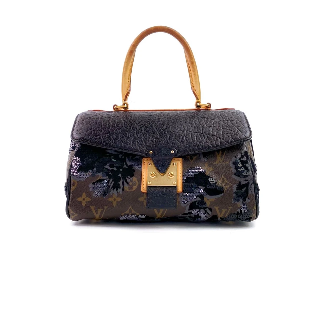95新 LouisVuitton/路易威登 老花亮片手提包