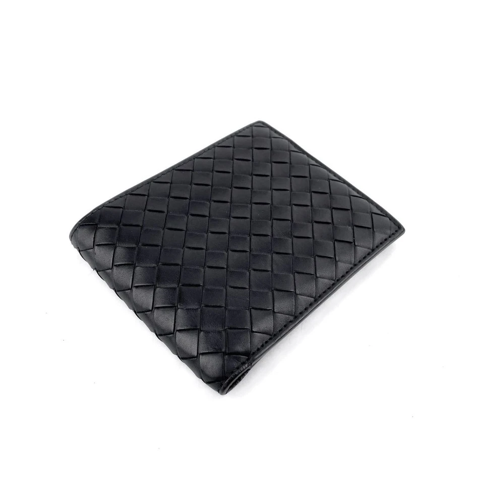 95新 BOTTEGA VENETA/葆蝶家 编织牛皮黑色钱包