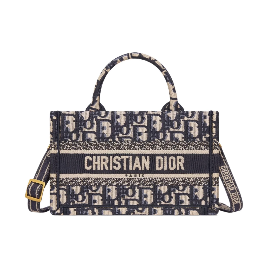 全新未使用 DIOR/迪奥 蓝色老花Oblique可拆卸肩带BookTote包