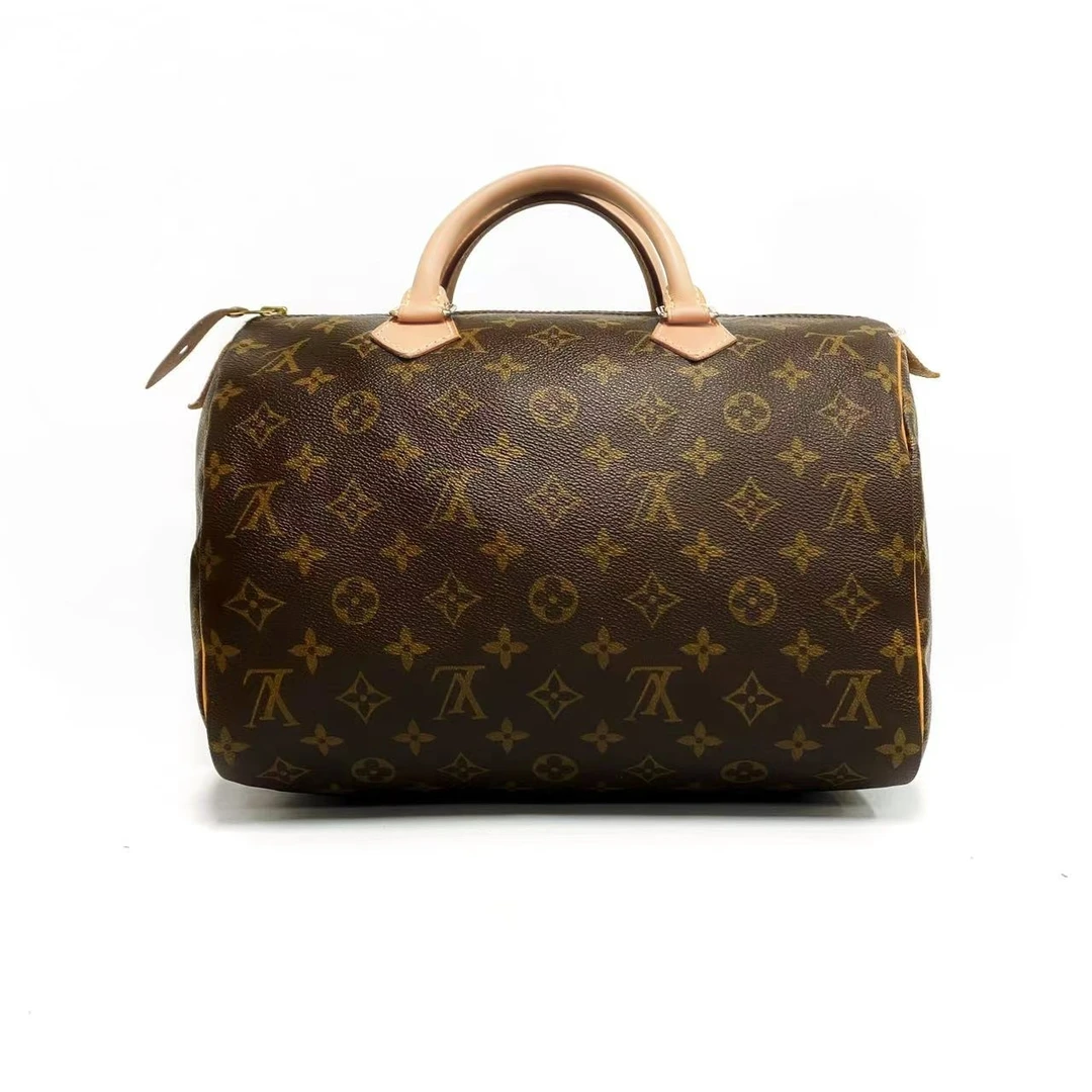95新 LouisVuitton/路易威登 老花牛皮speedy30手提包