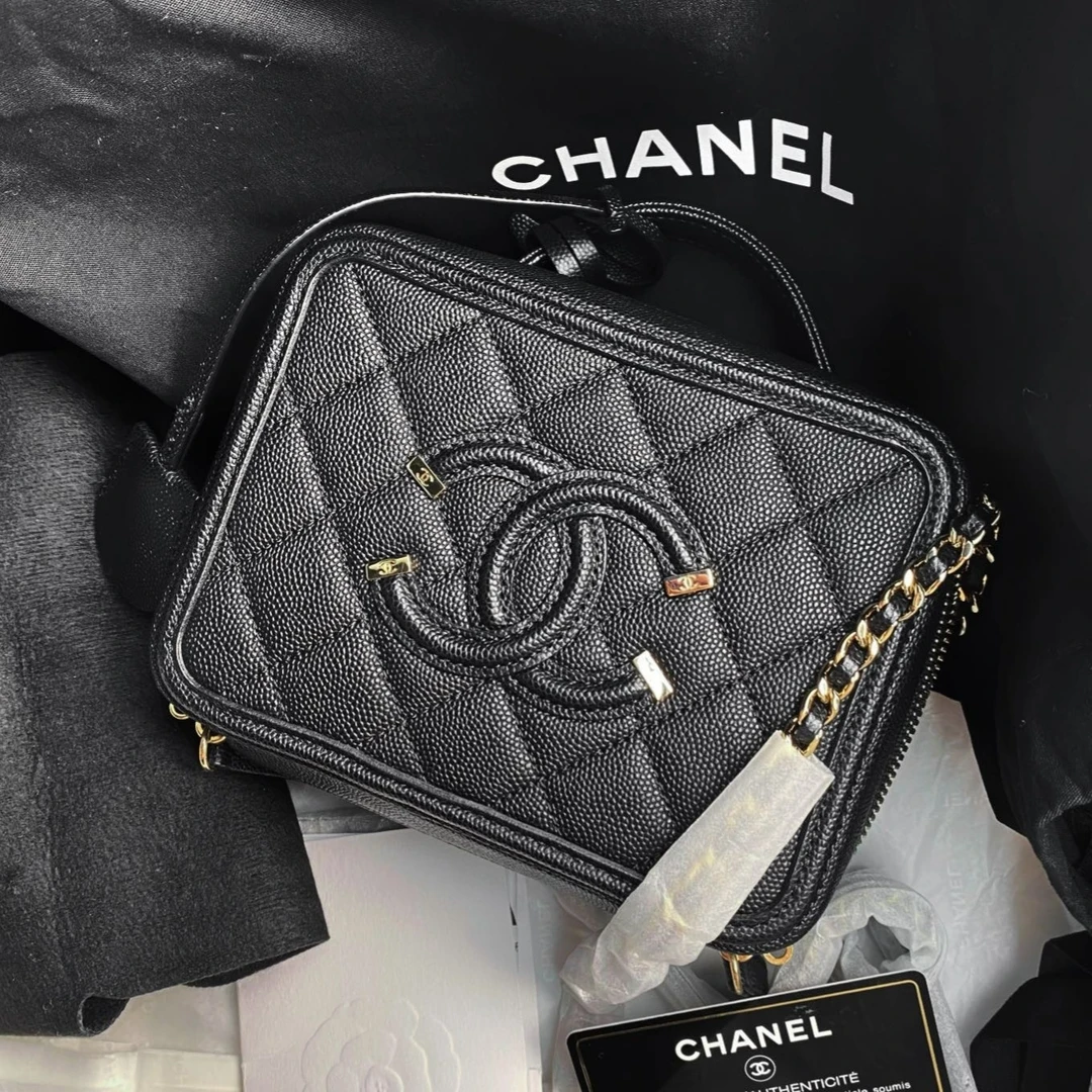 99新 Chanel/香奈儿 菱格纹牛皮相机包手提包单肩包