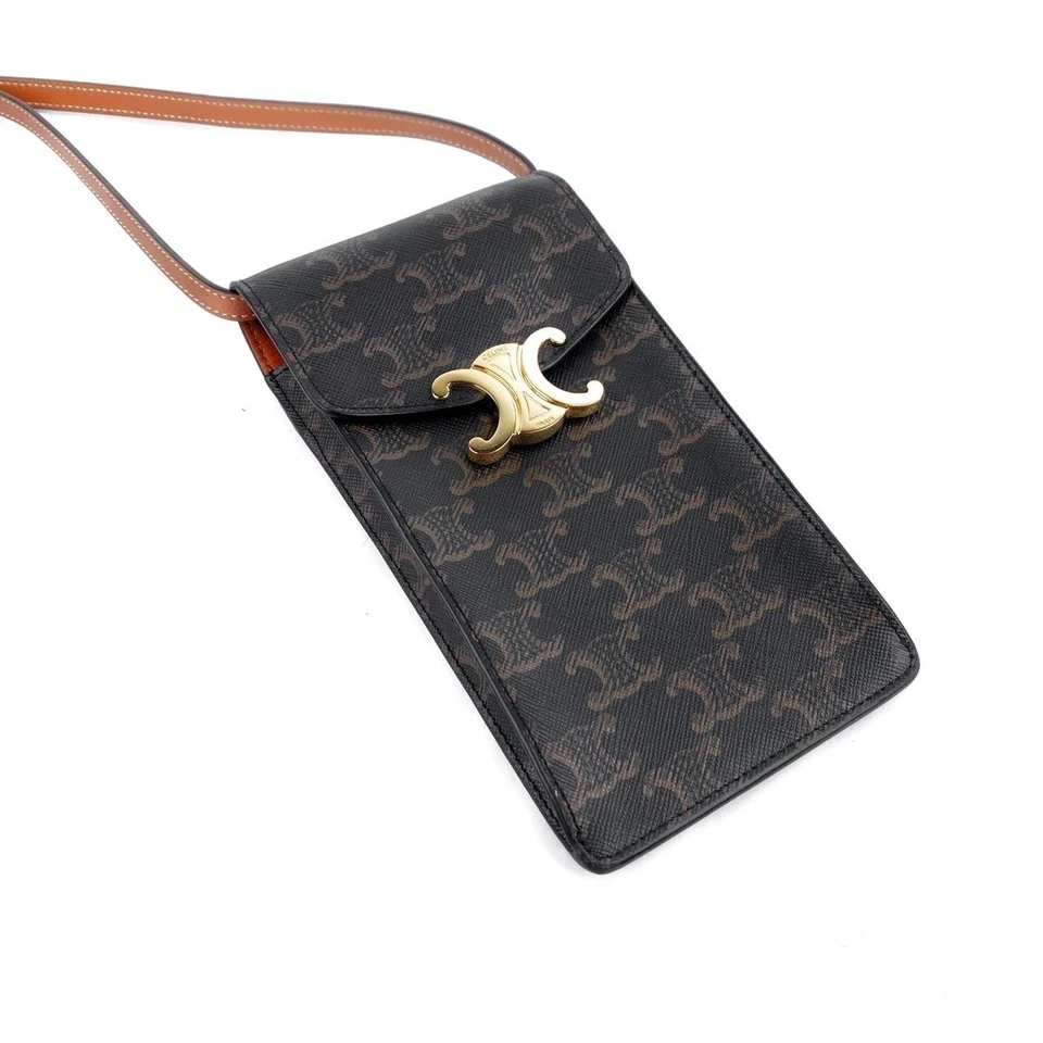 95新 Celine/思琳 牛皮金标凯旋门单肩包