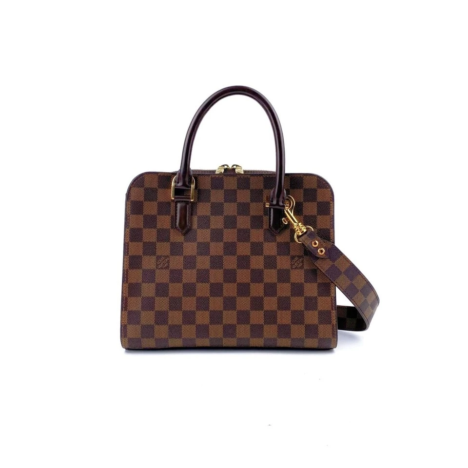 95新 LouisVuitton/路易威登 棋盘格牛皮手提单肩包