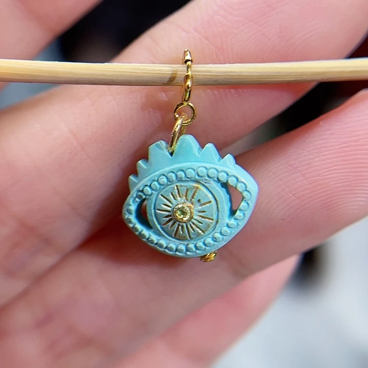 绿松石珠宝奇石18K金镶嵌