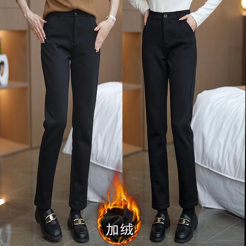 牡丹裤休闲裤女小直筒烟管裤2023新款小脚九分裤西裤子百搭神裤