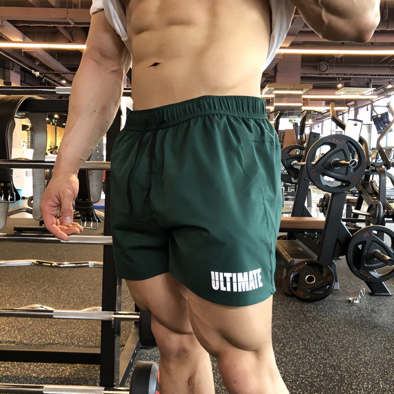 运动跑步夏季速干三分短裤男弹力撸铁健身健美肌肉潮牌训练篮球裤