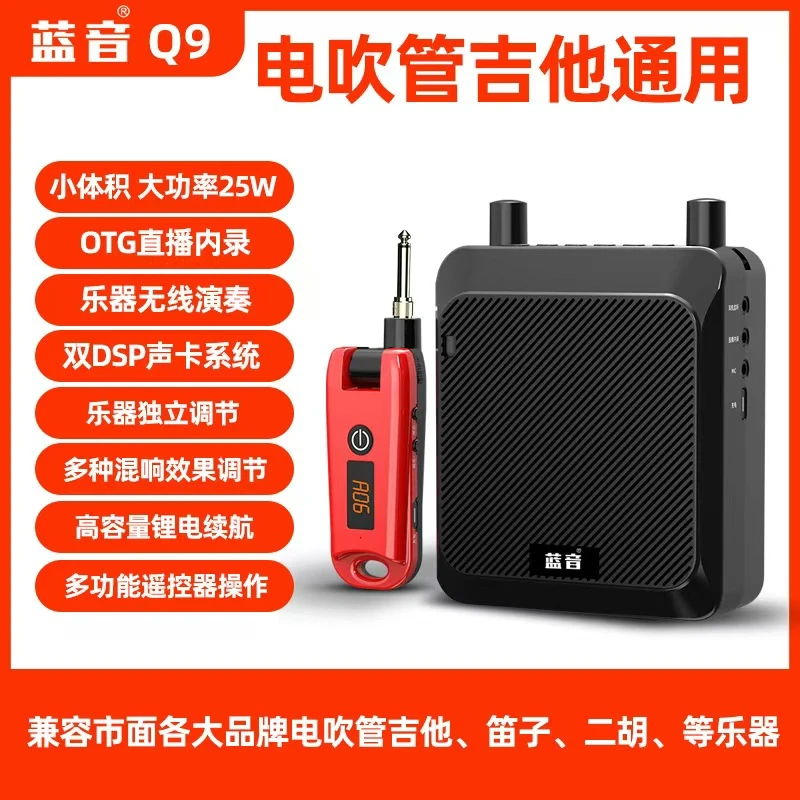 蓝音Q9小音箱电吹管萨克斯吉他弹唱音箱充电便捷乐器蓝牙直播