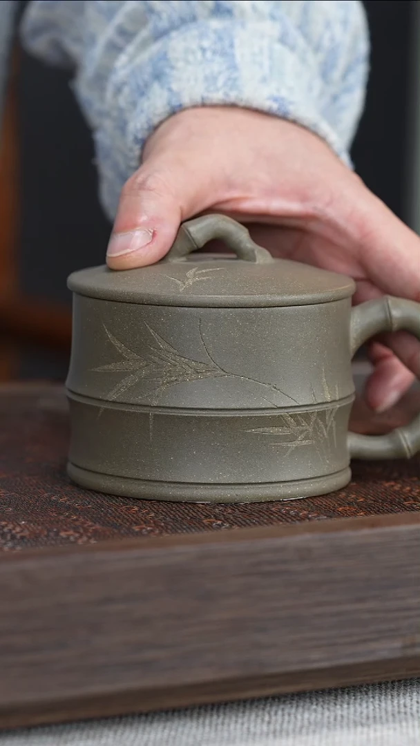 【闪购商品】紫砂茶壶青段竹节盖杯