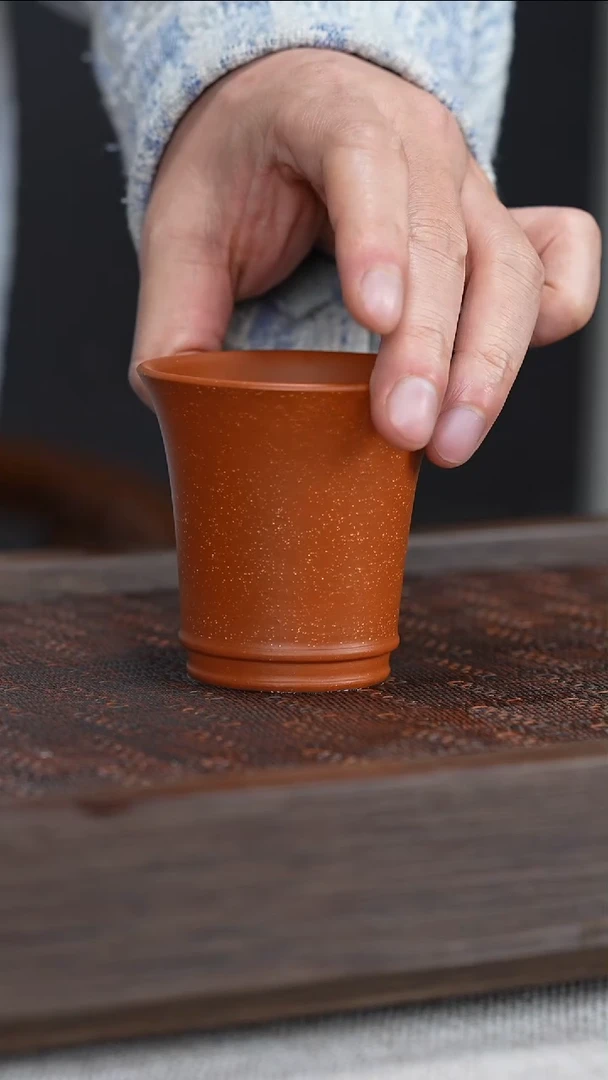 【闪购商品】紫砂茶壶金降坡撇口杯