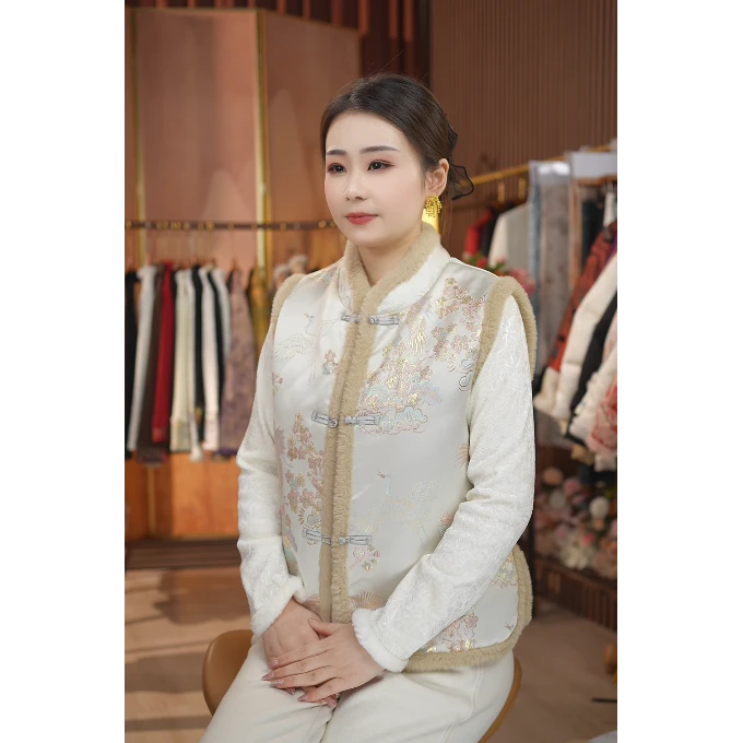 《寻春-棉马甲》新中式提花国风休闲百搭气质加厚马甲