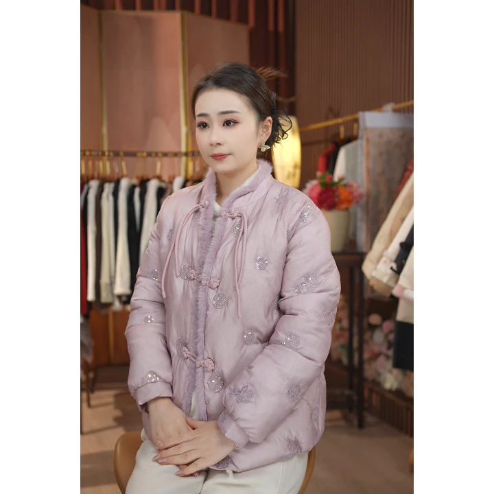 《 晴川-棉服》新中式刺绣国风休闲百搭高定加厚棉服外套