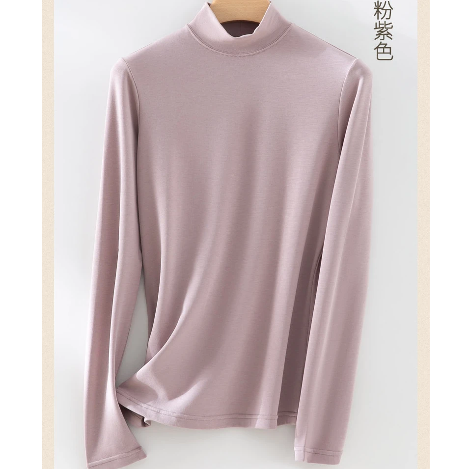 轻盈柔软膨体美雅碧半高领打底衫2802