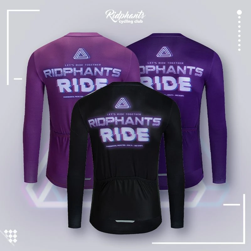 幻彩三色秋冬款骑行服棉袄牛奶丝抓绒长袖男女自行车服单车保暖